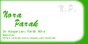 nora parak business card